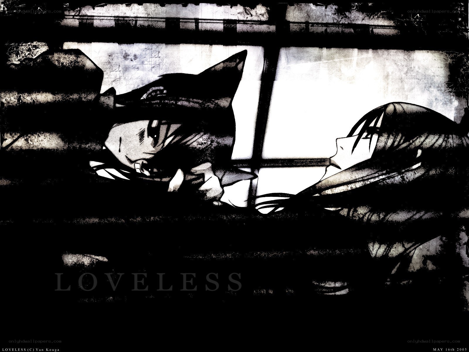 Anime characters in a dark room