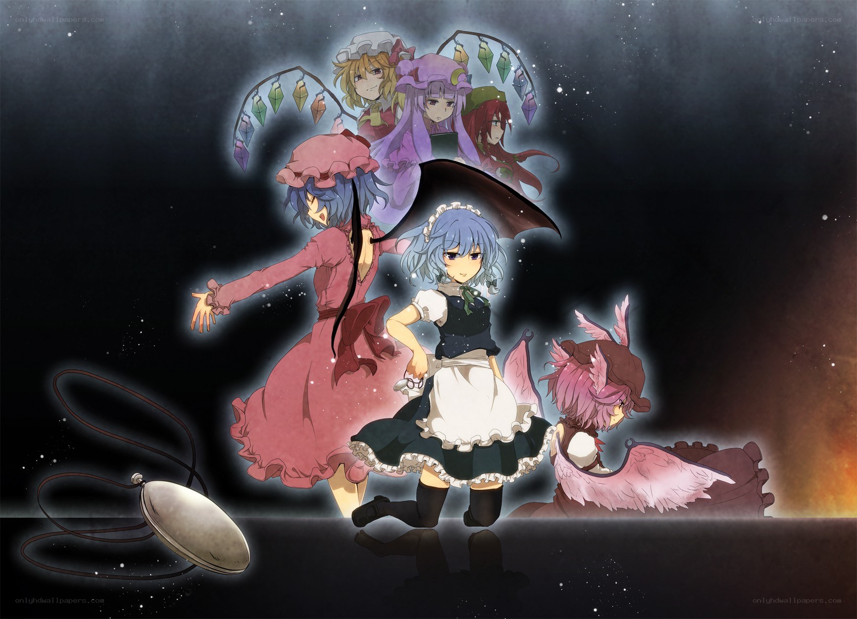 anime characters in a dark scene