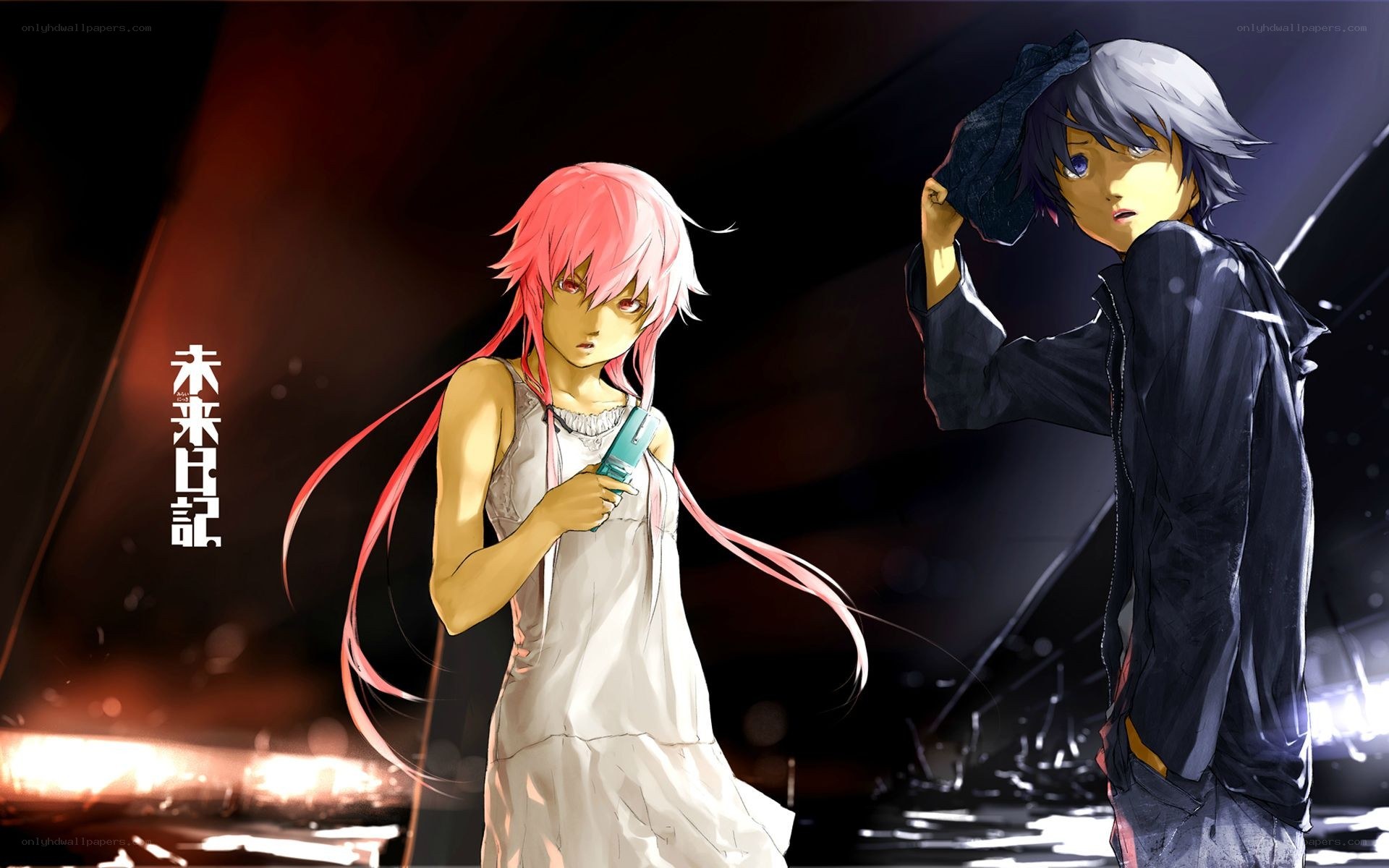 Anime characters in a dark scene