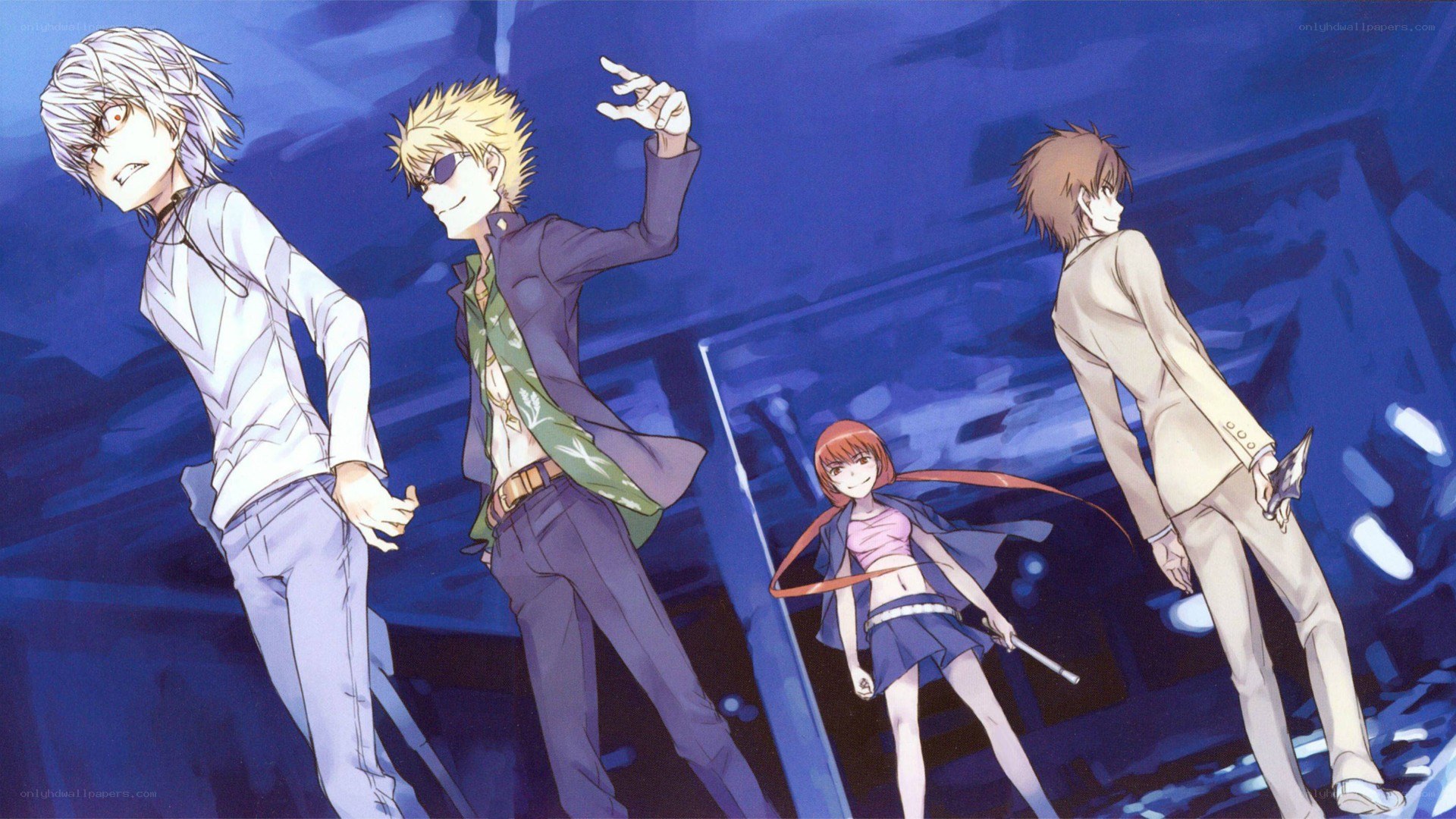 anime characters in a dark scene