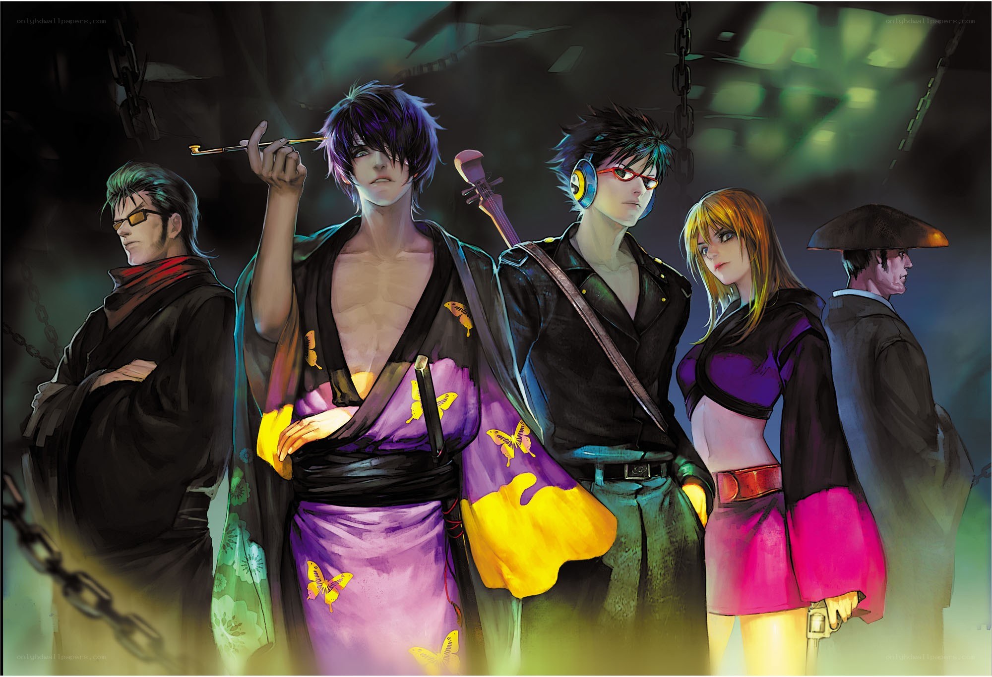 anime characters in a dark setting
