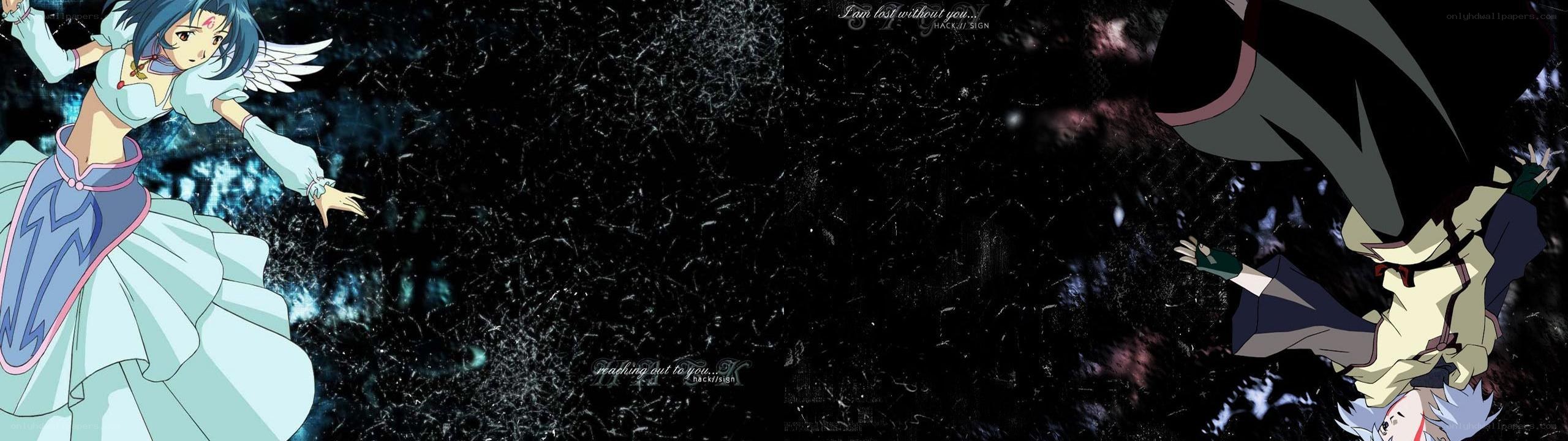 Anime characters in a dark void