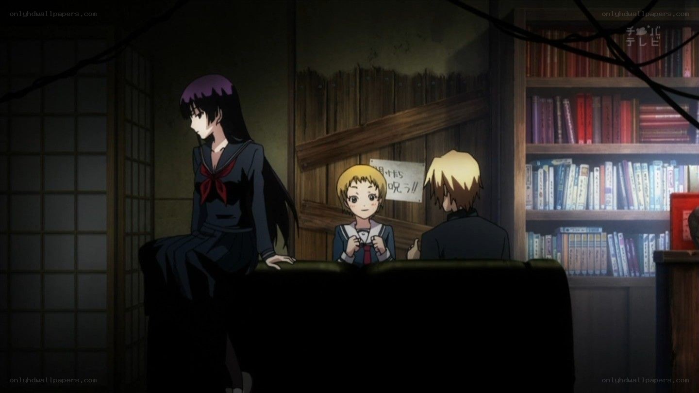anime characters in a dimly lit room