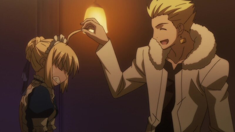 anime characters in a dimly lit room