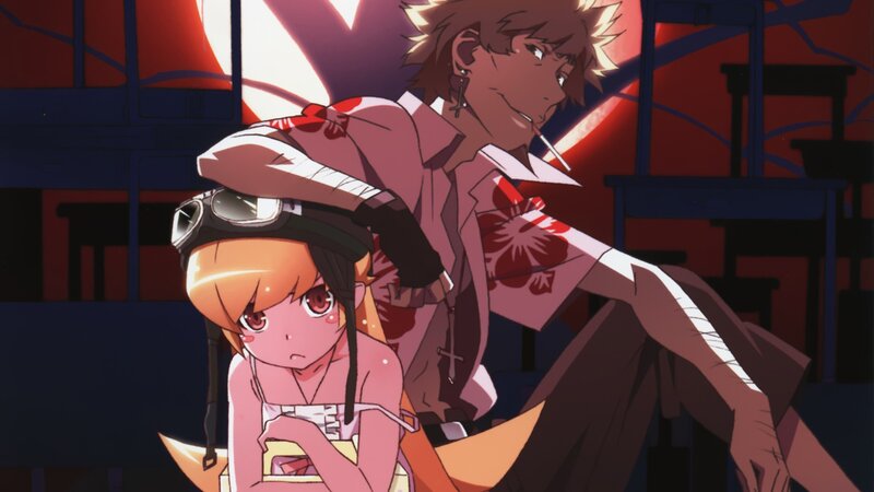Anime characters in a dimly lit room