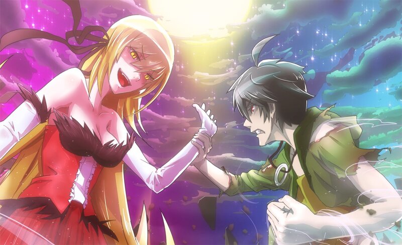 Anime characters in a dramatic confrontation