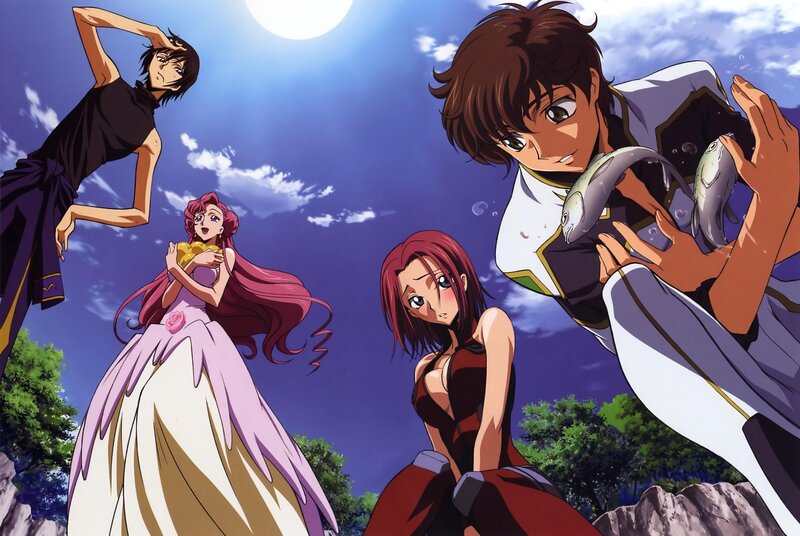 Anime characters in a dramatic scene