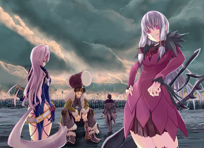 Anime characters in a dramatic scene