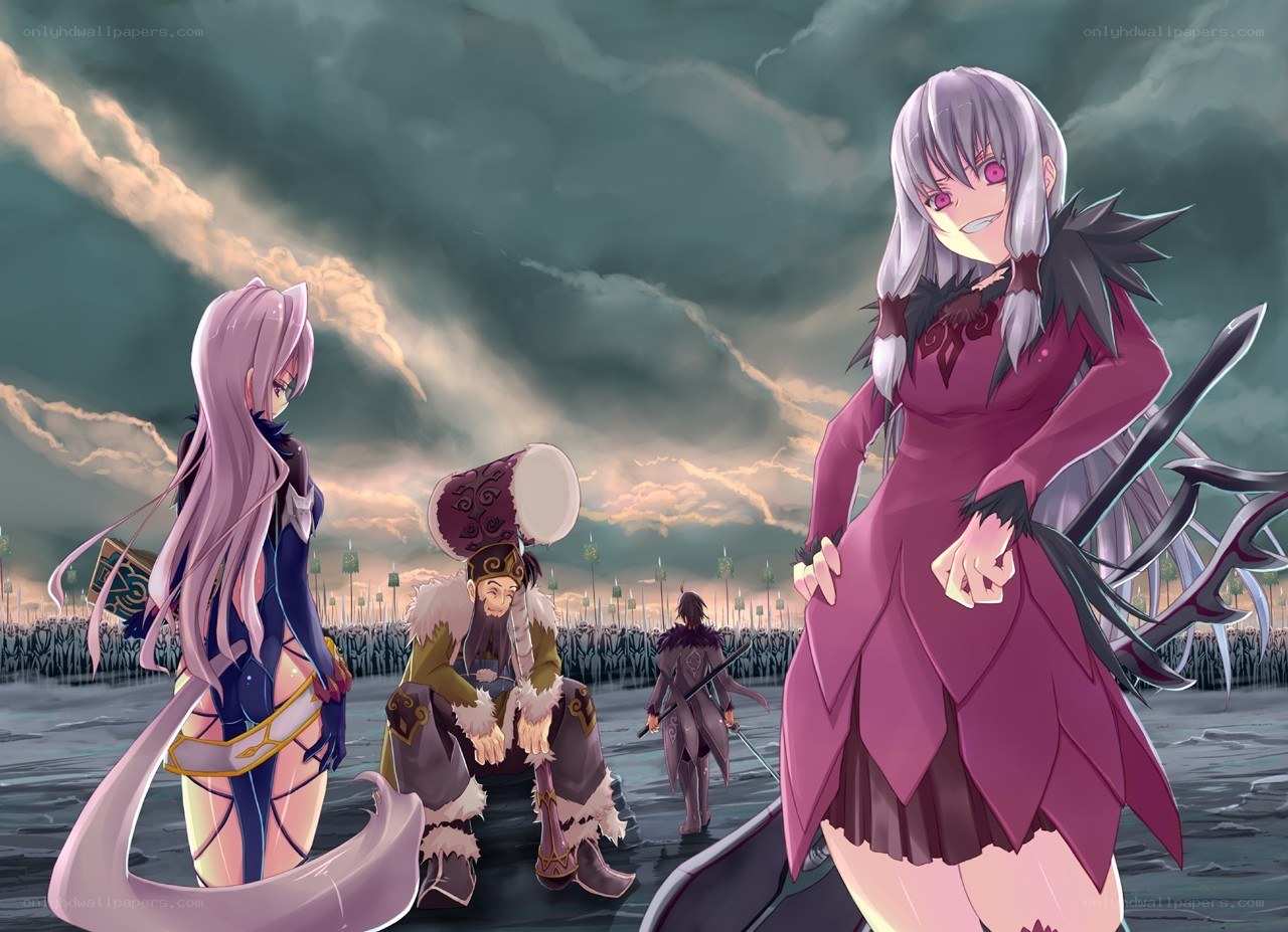 Anime characters in a dramatic scene