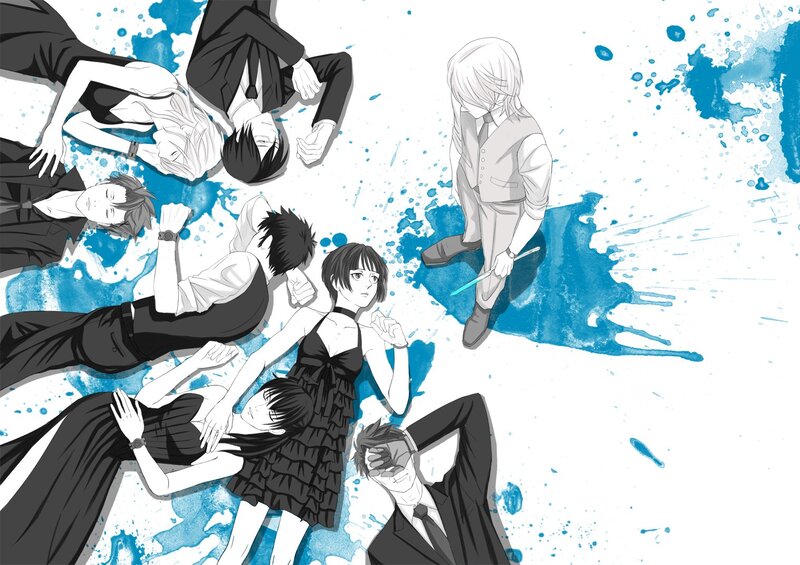 anime characters in a dramatic scene