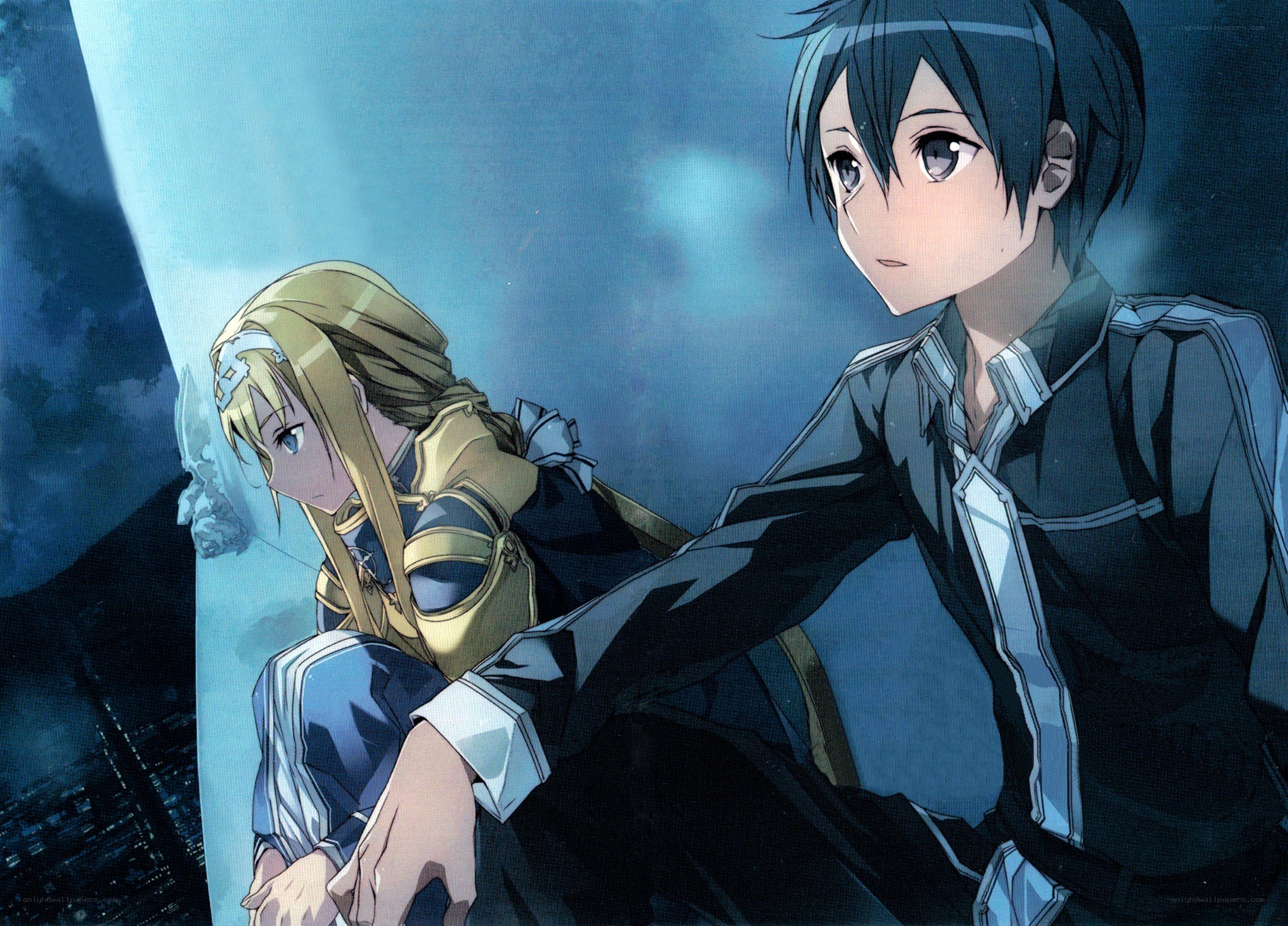 anime characters in a dramatic scene