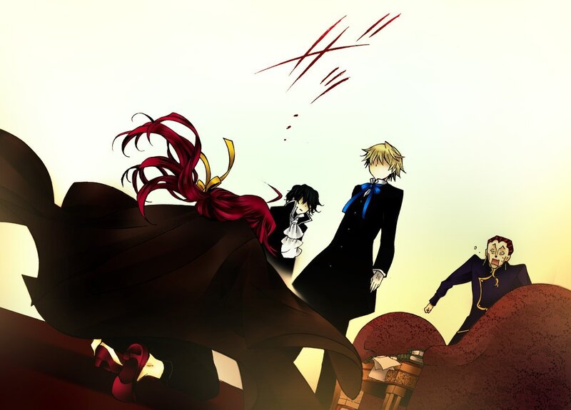 Anime characters in a dramatic scene