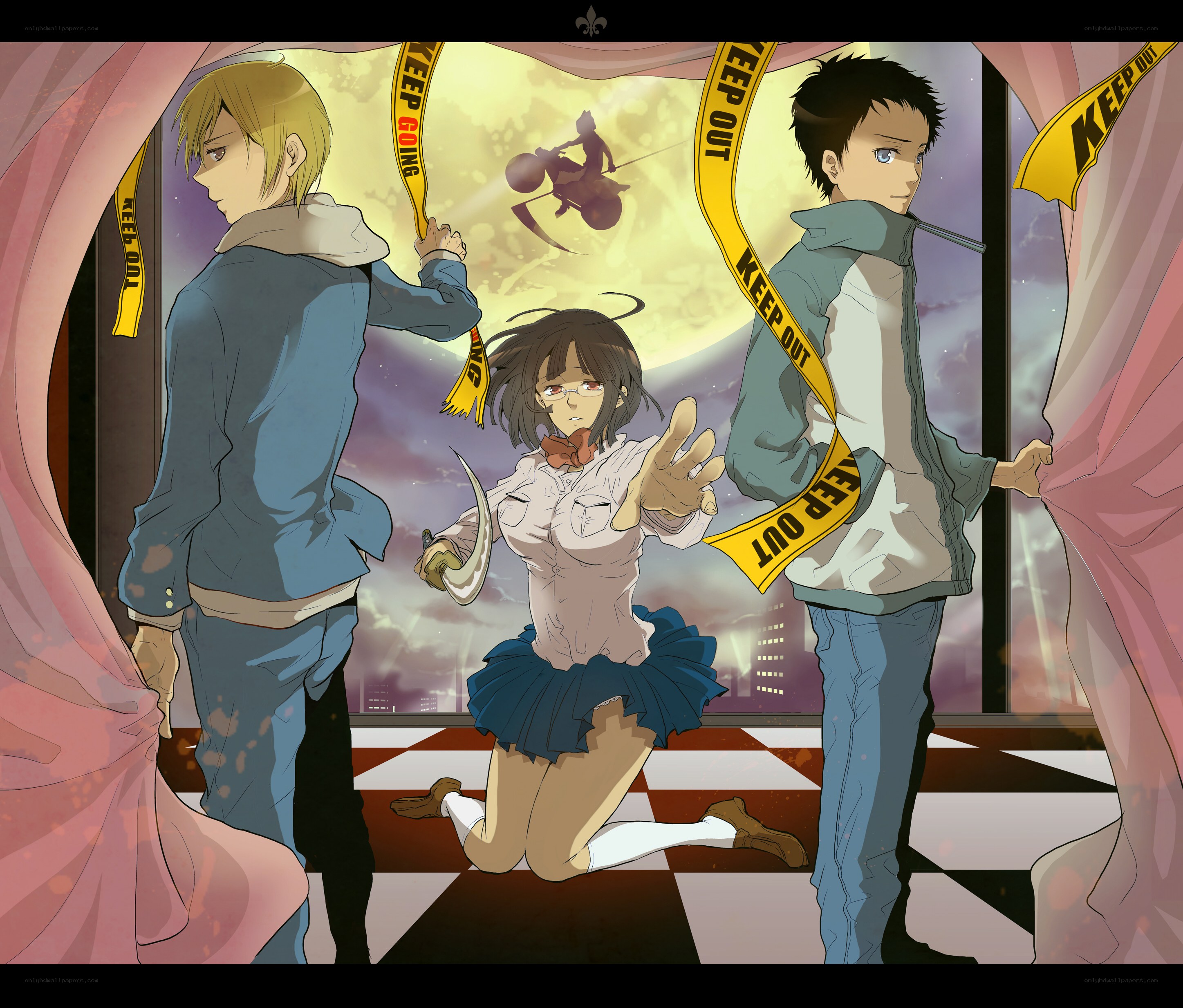 Anime characters in a dramatic scene