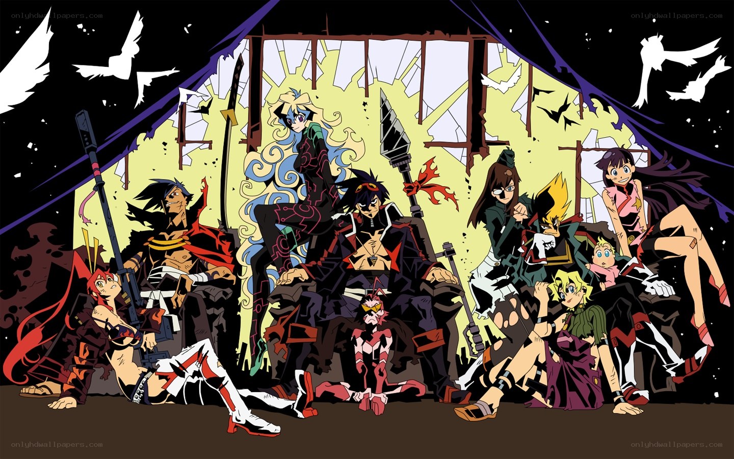 anime characters in a dramatic scene