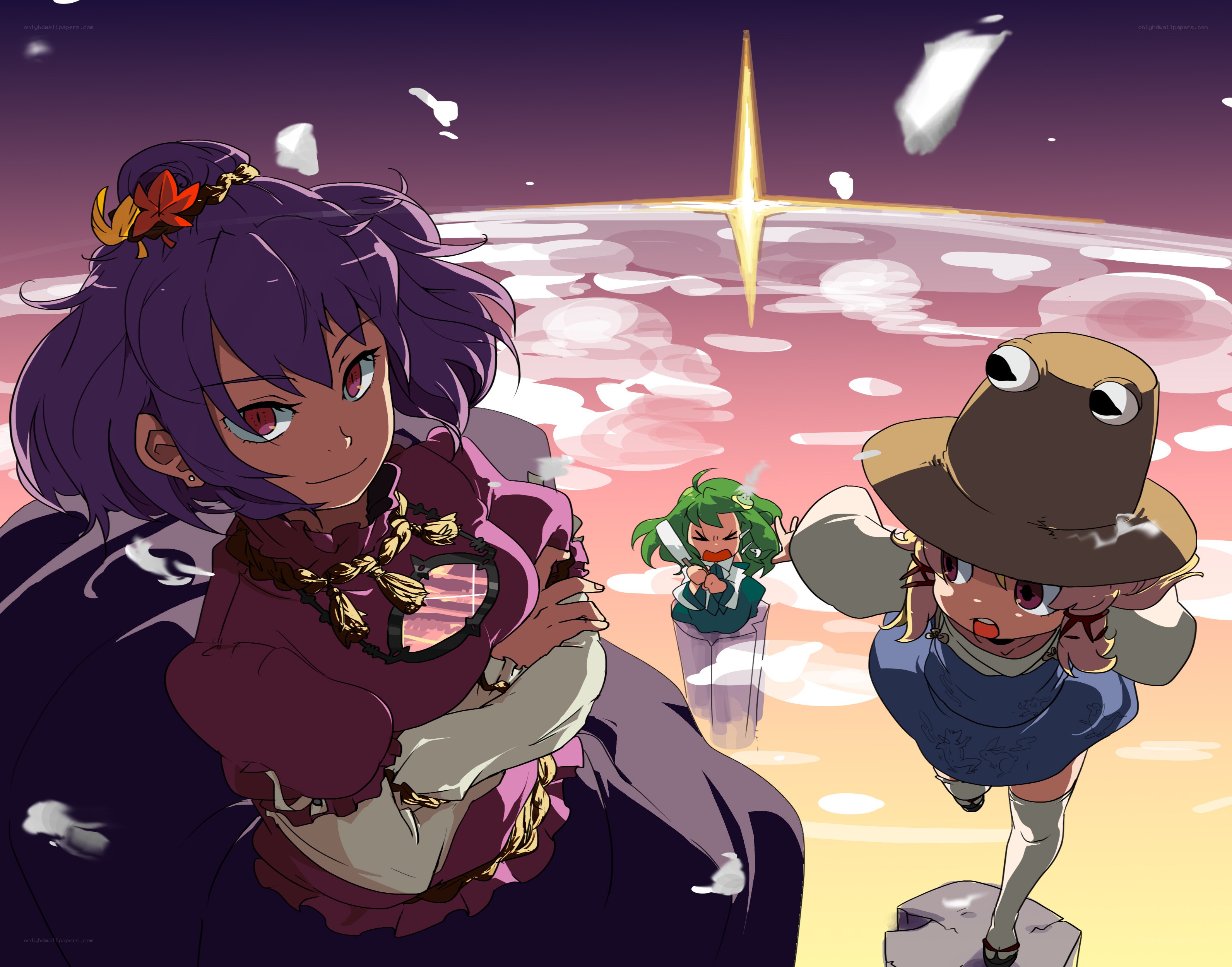 Anime characters in a dreamlike scene