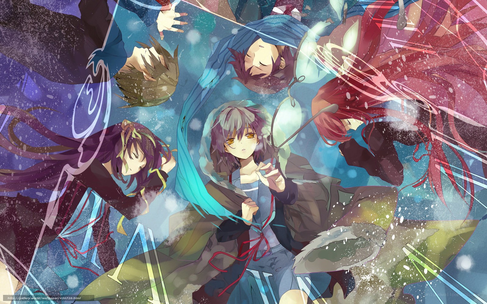 anime characters in a dreamlike scene