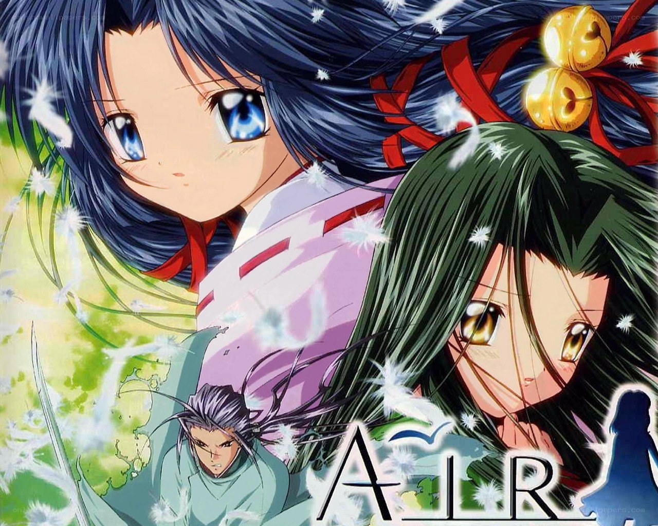 Anime characters in a dreamy scene