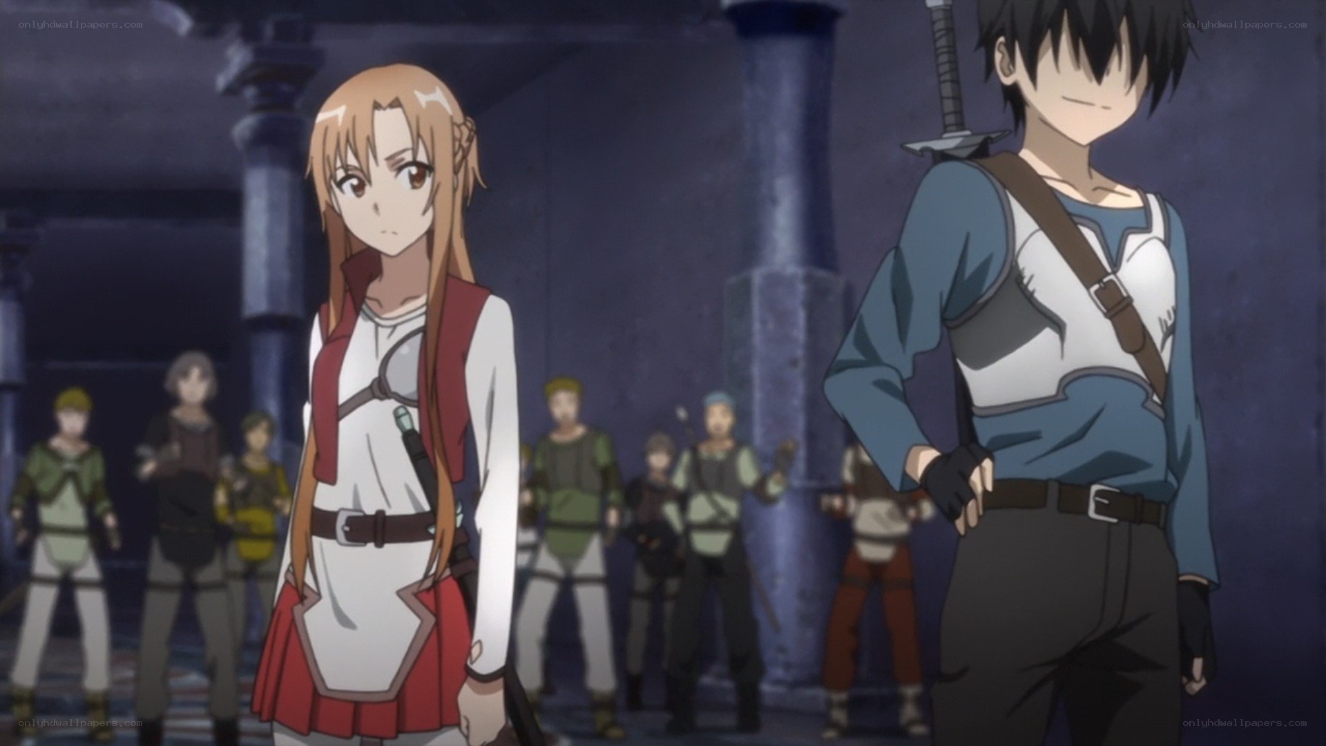 Anime characters in a dungeon