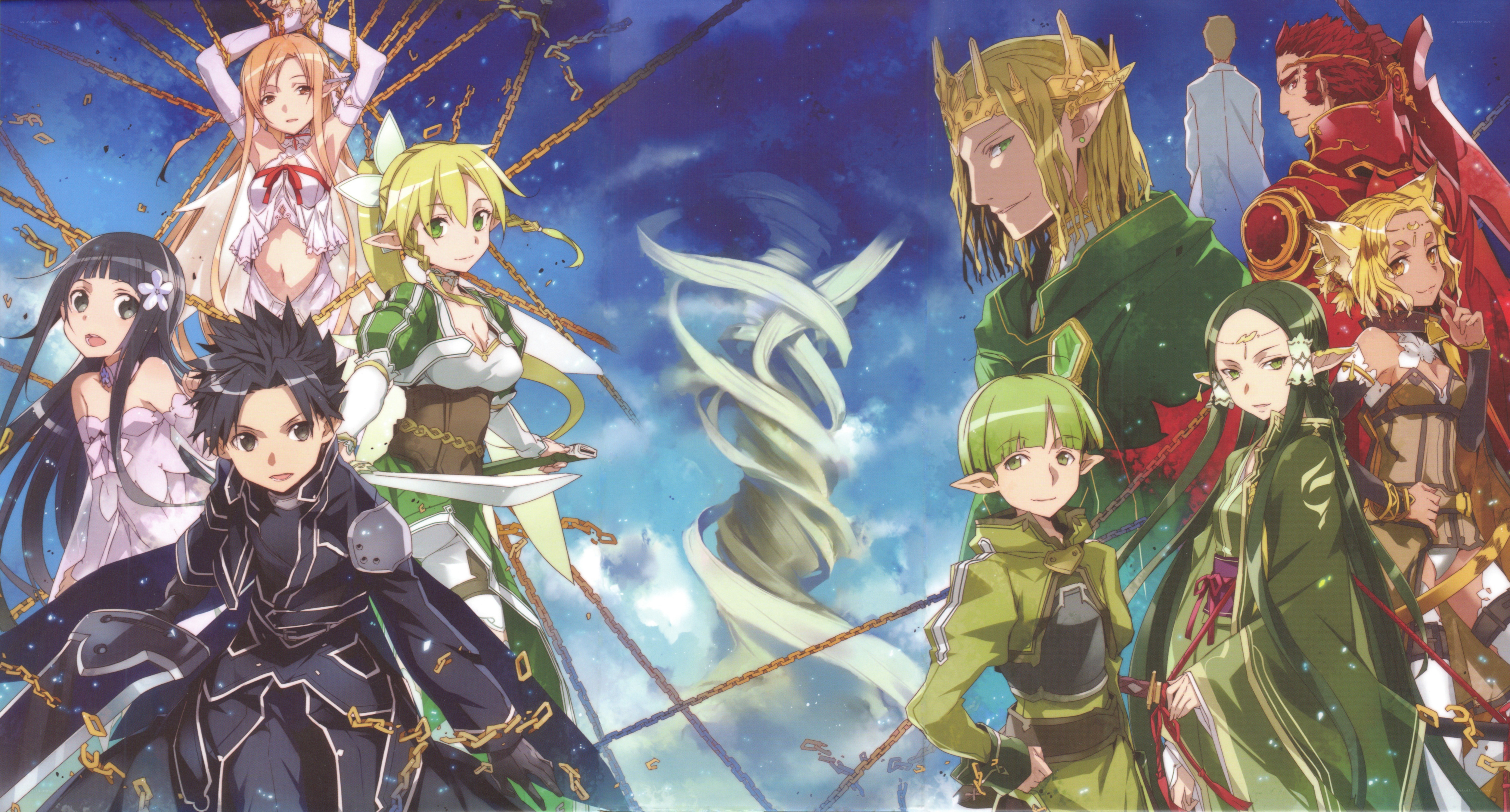 Anime characters in a fantasy battle