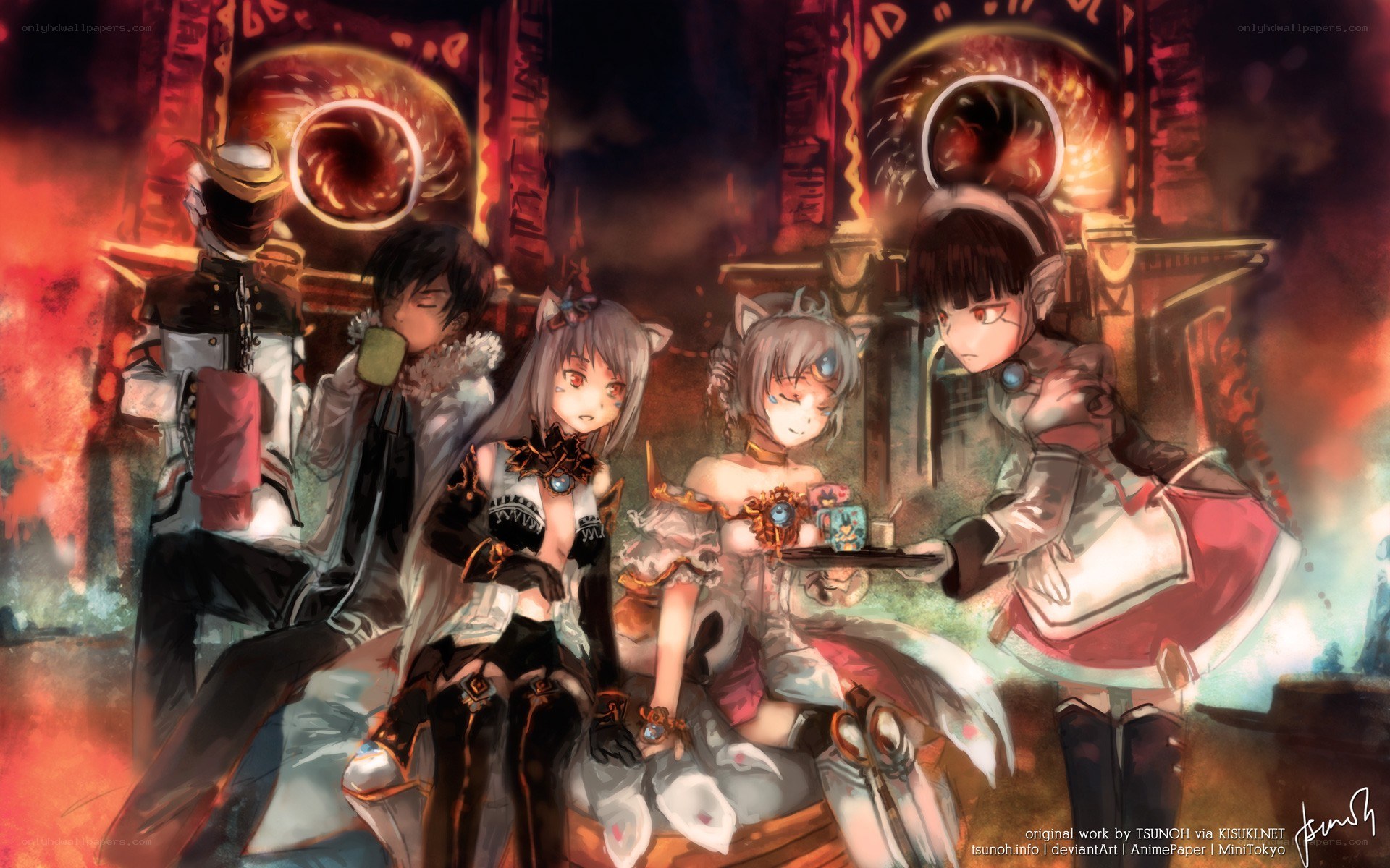 anime characters in a fantasy setting
