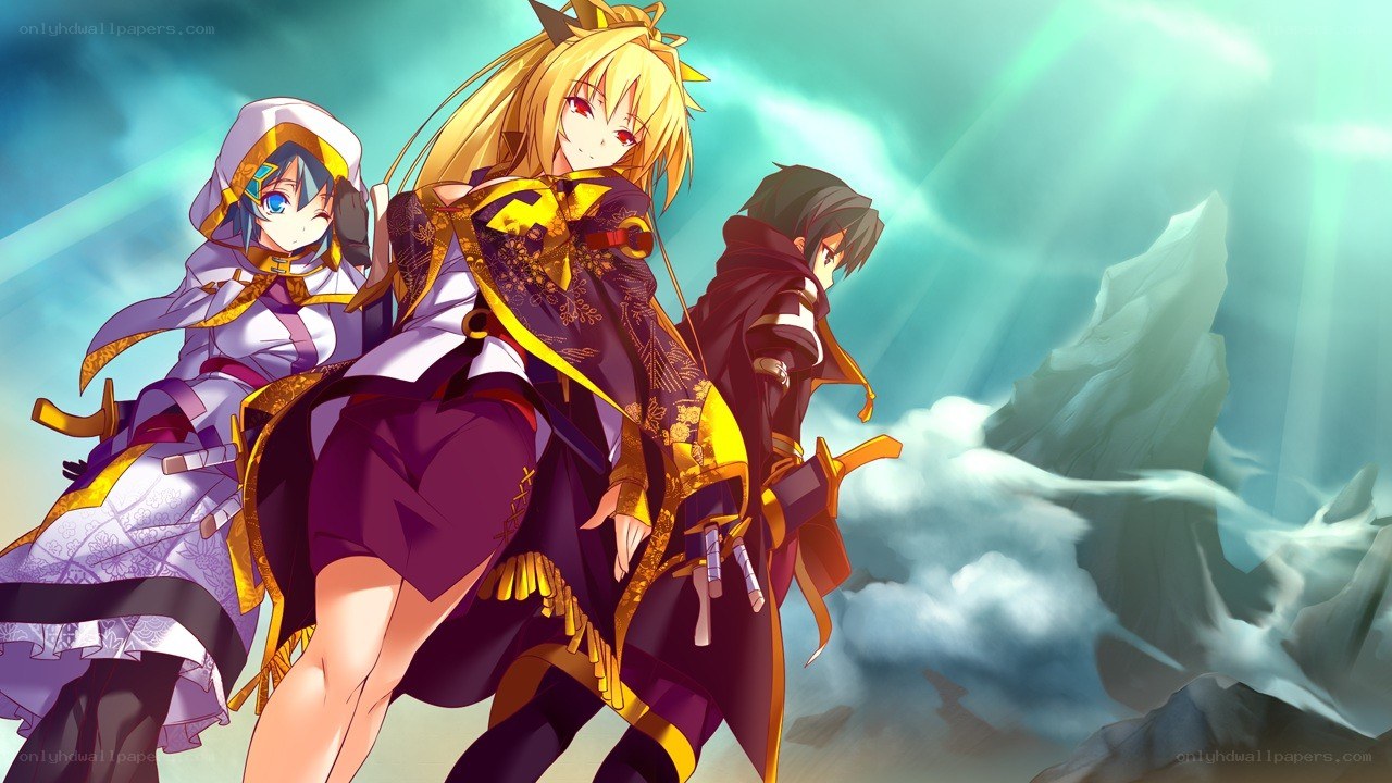 anime characters in a fantasy setting