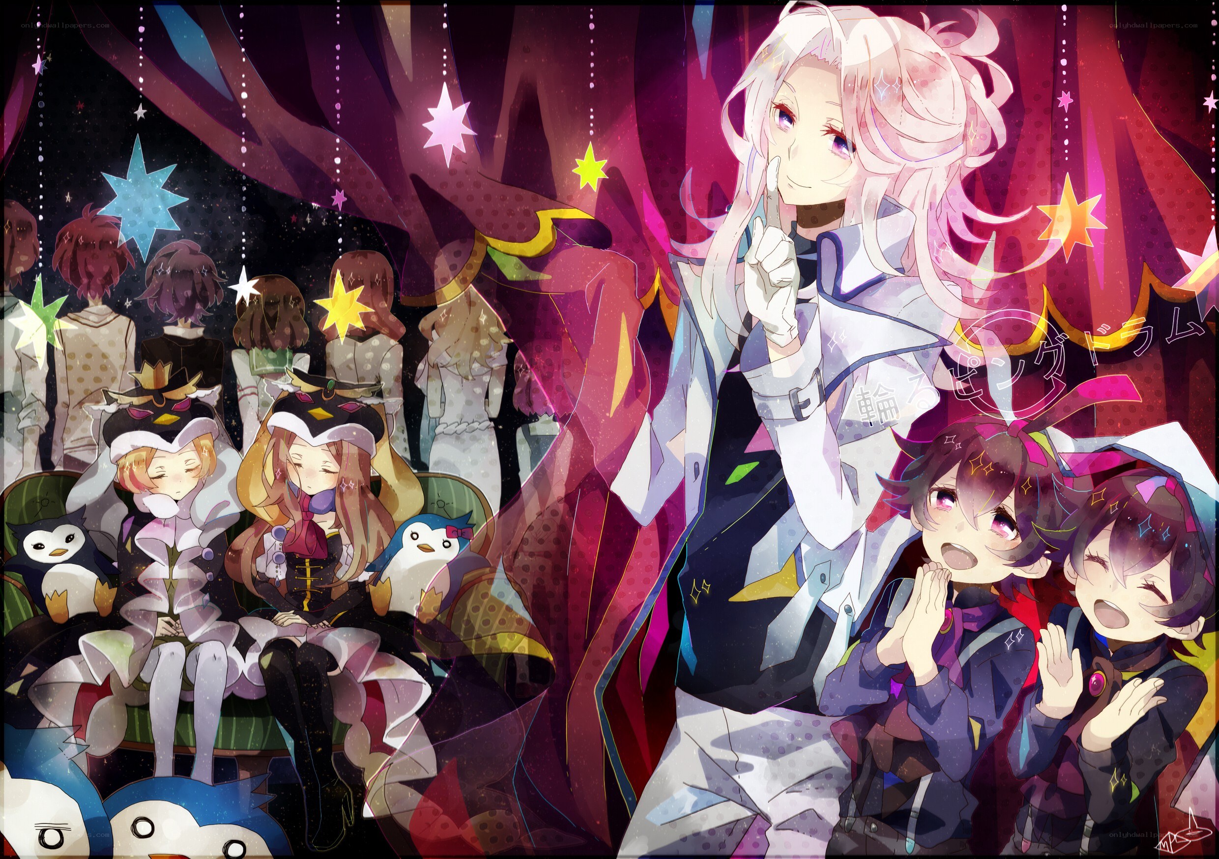 Anime characters in a festive scene
