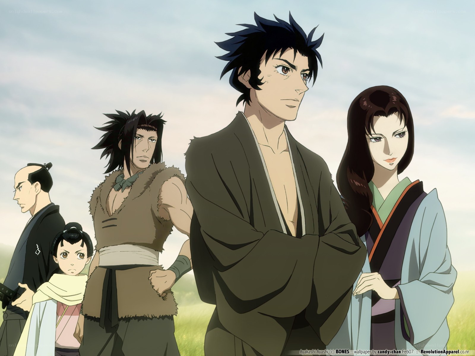 anime characters in a field