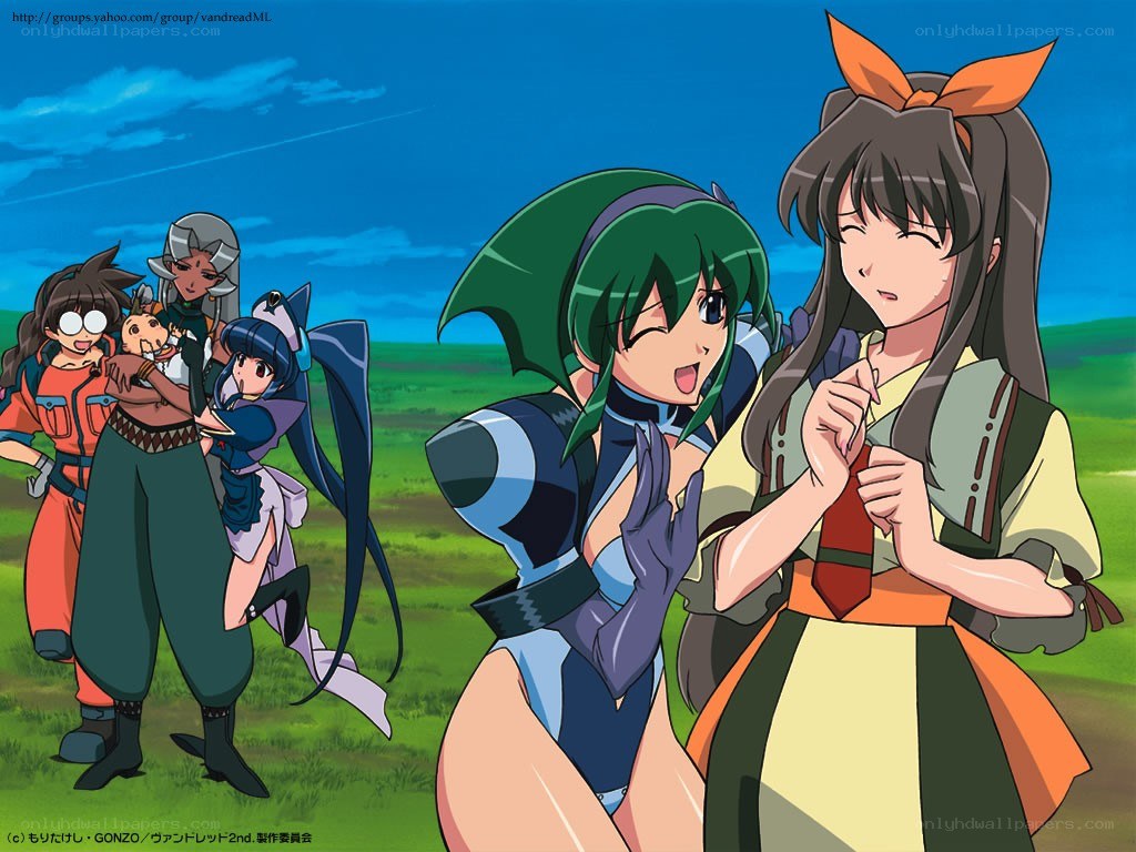 Anime characters in a field