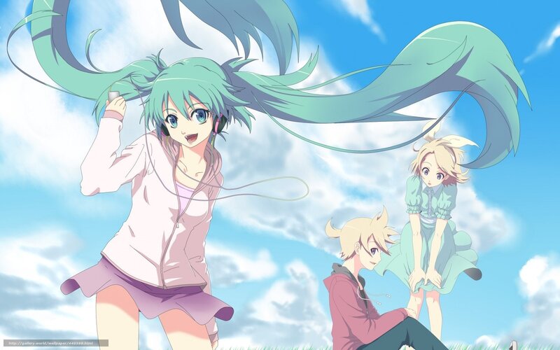 Anime characters in a field