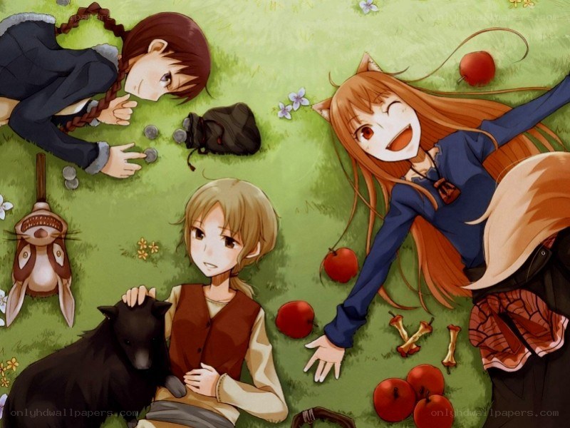 anime characters in a field