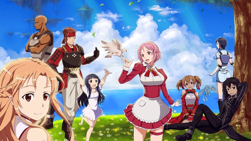 anime characters in a field