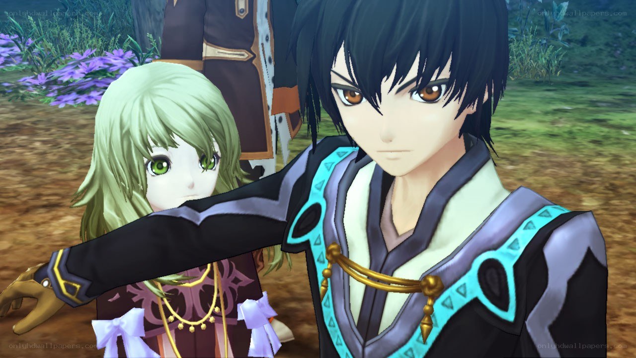 anime characters in a field