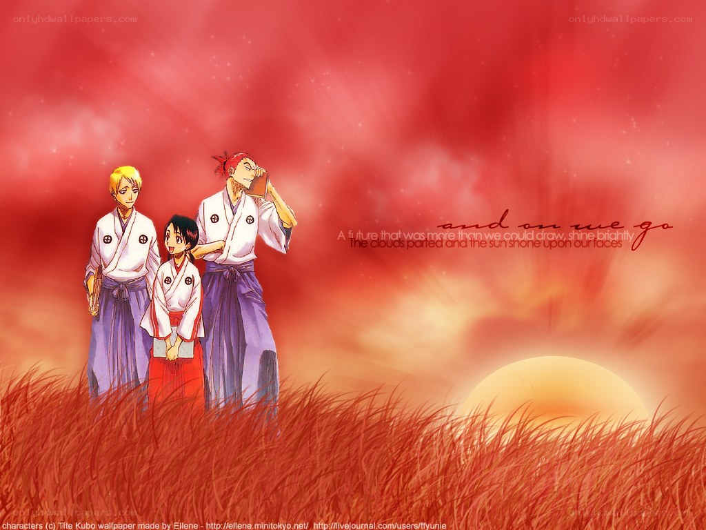 anime characters in a field