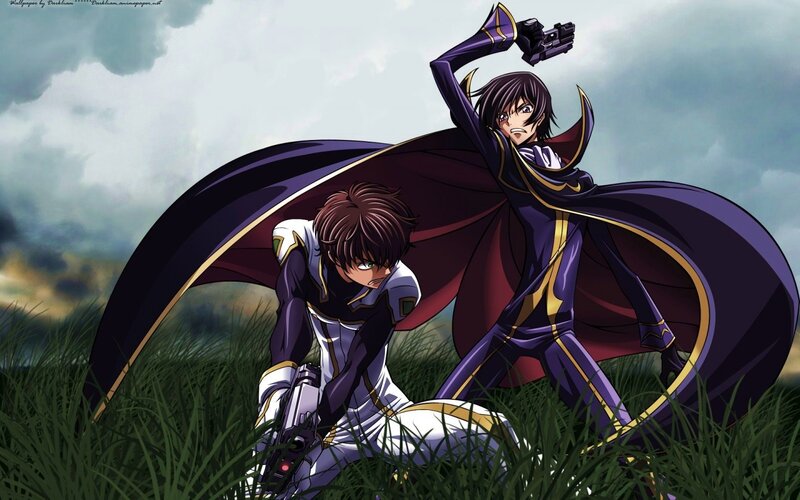 anime characters in a field