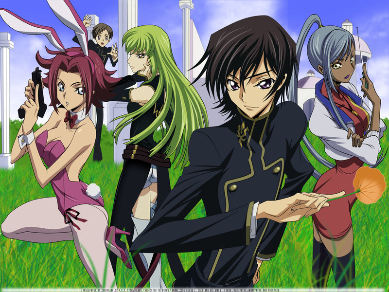 Anime Characters in a Field — Green, Dramatic