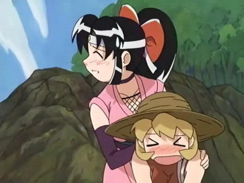 Anime characters in a forest