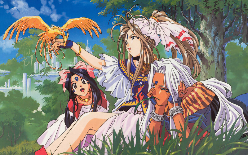 Anime characters in a forest