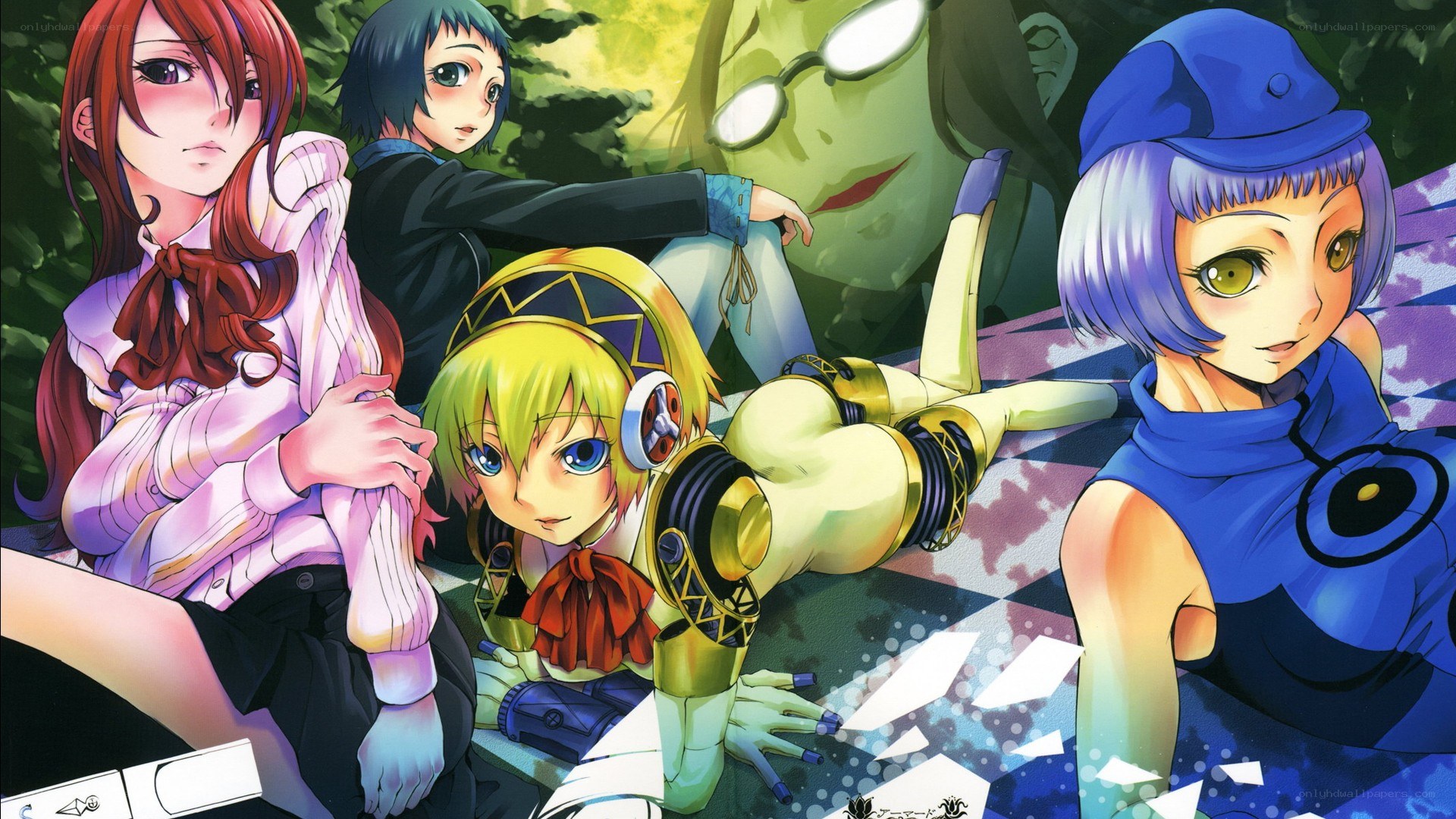 anime characters in a forest scene