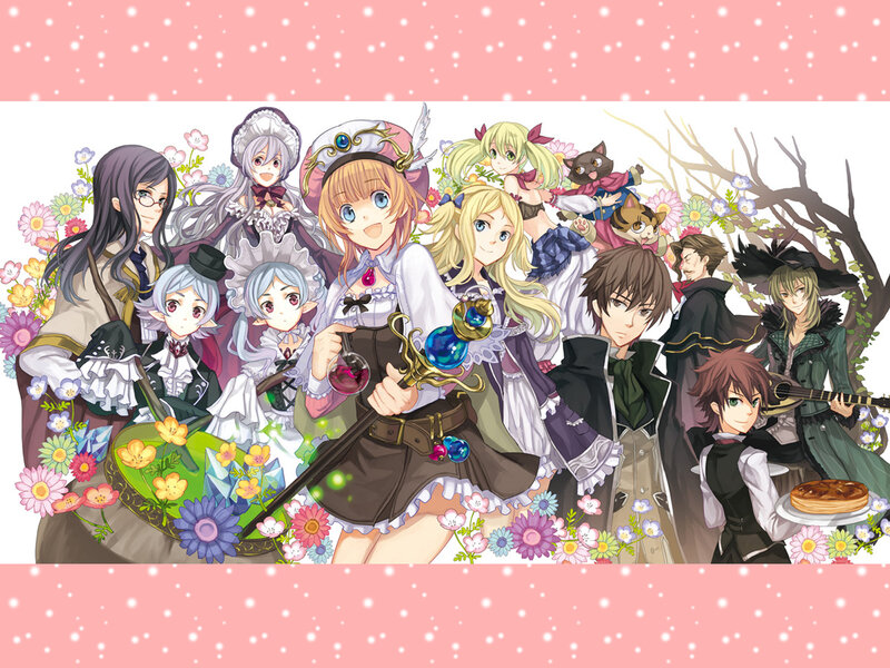 anime characters in a garden