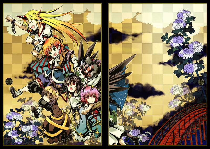 anime characters in a garden
