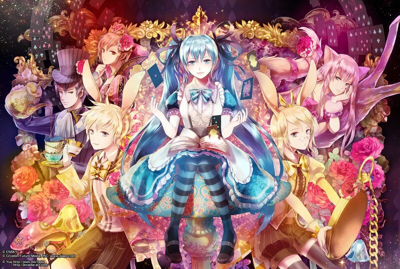 Anime Characters in a Garden — Blue