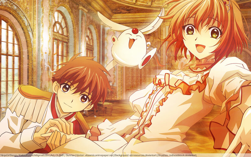 anime characters in a grand hall