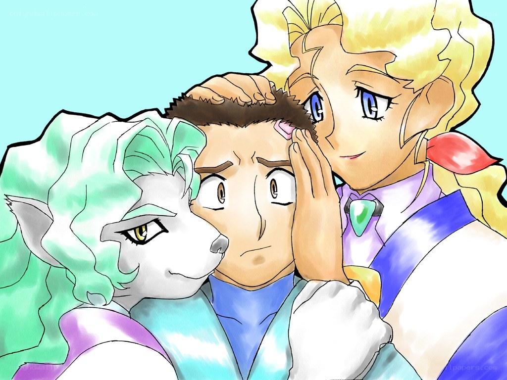 anime characters in a group