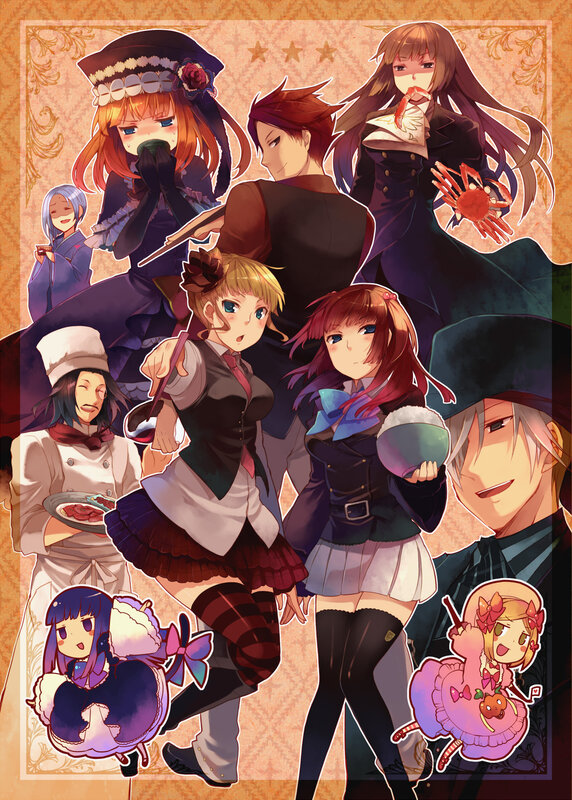 anime characters in a group