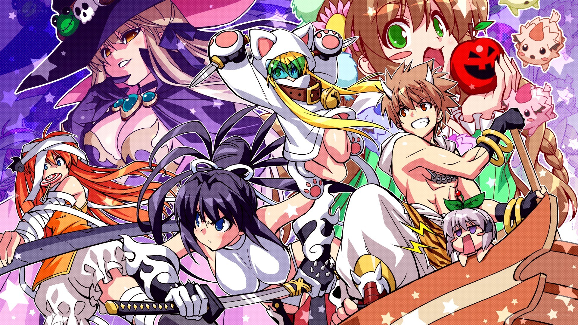 anime characters in a group