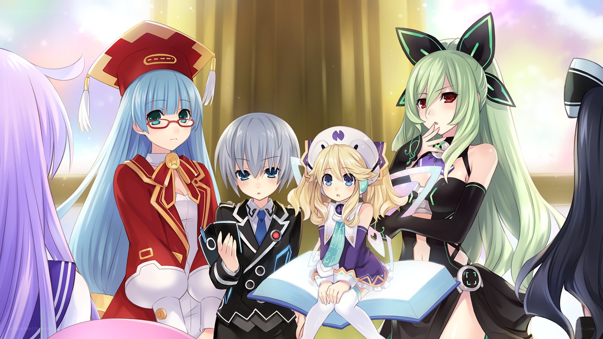 anime characters in a group