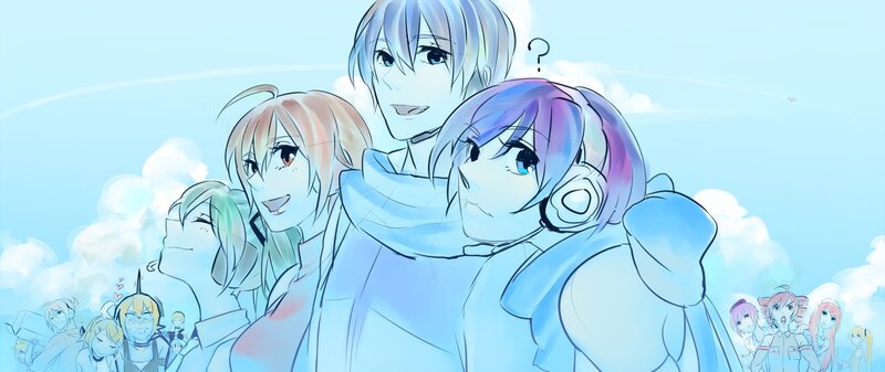 anime characters in a group