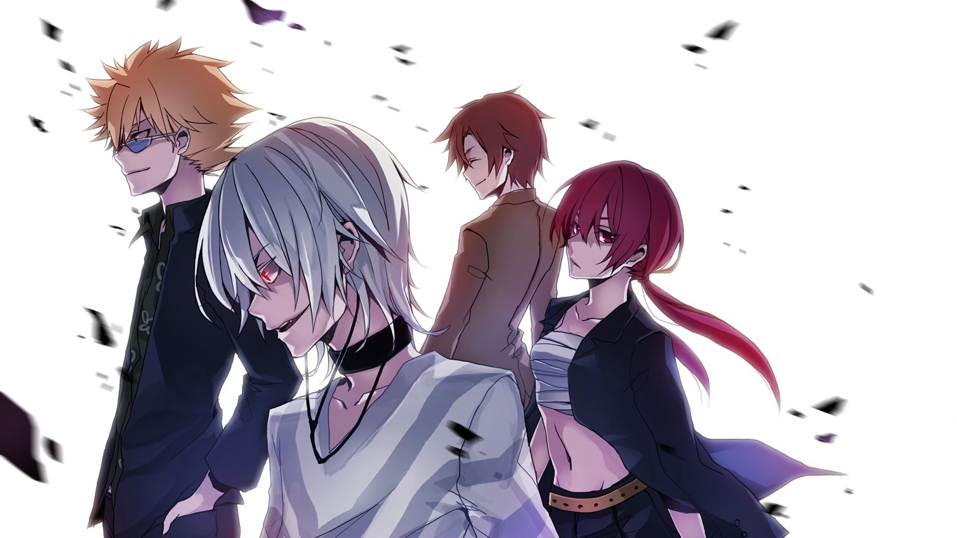 anime characters in a group