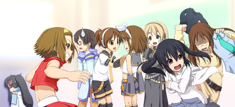 anime characters in a group
