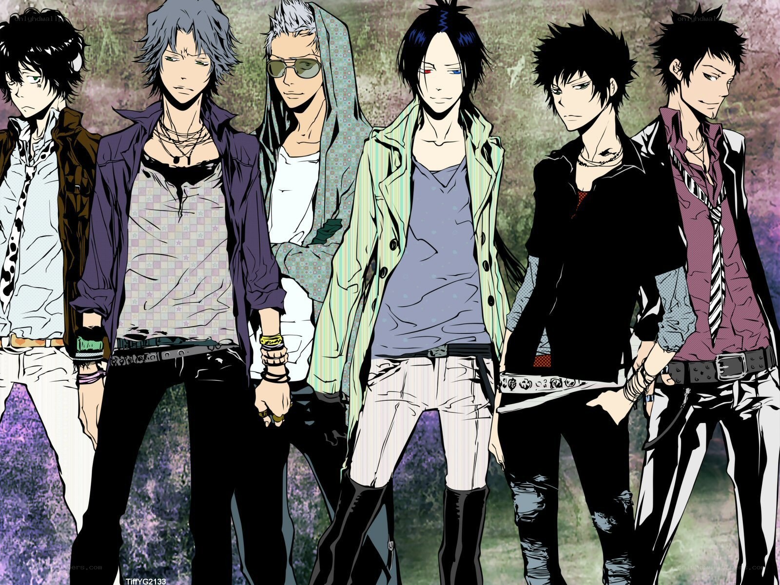 anime characters in a group